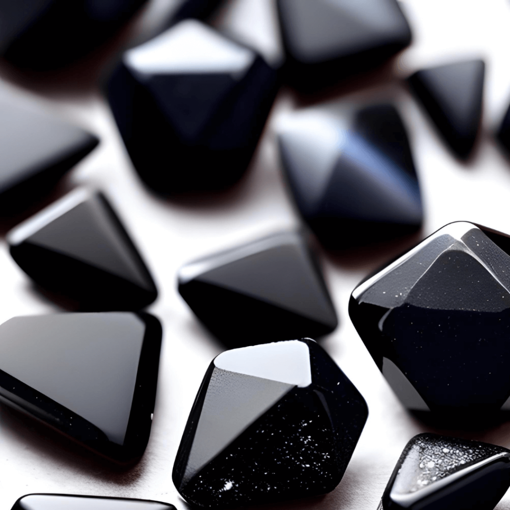 Schwarze Edelsteine Obsidian