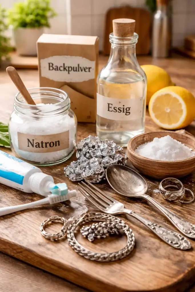 Geschwärztes Silber reinigen Hausmittel