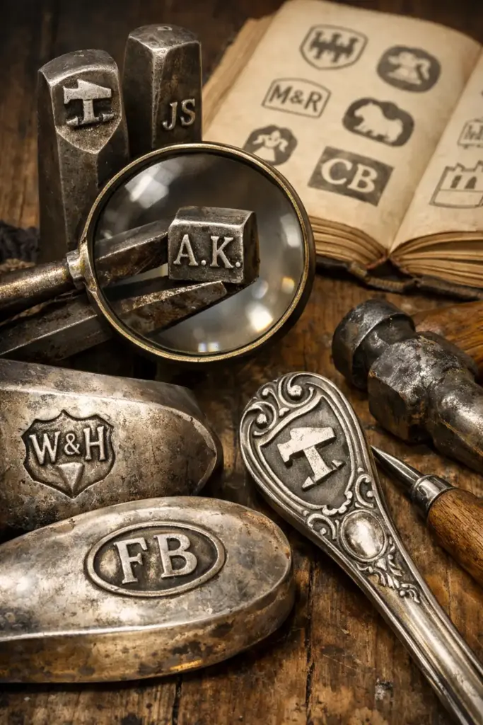 Silber Punzen entschlüsseln Markenzeichen