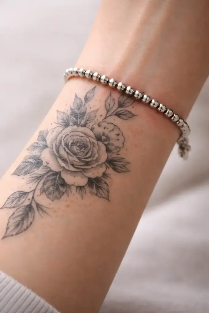 Schmuck über Tattoo tragen Armband Irritation