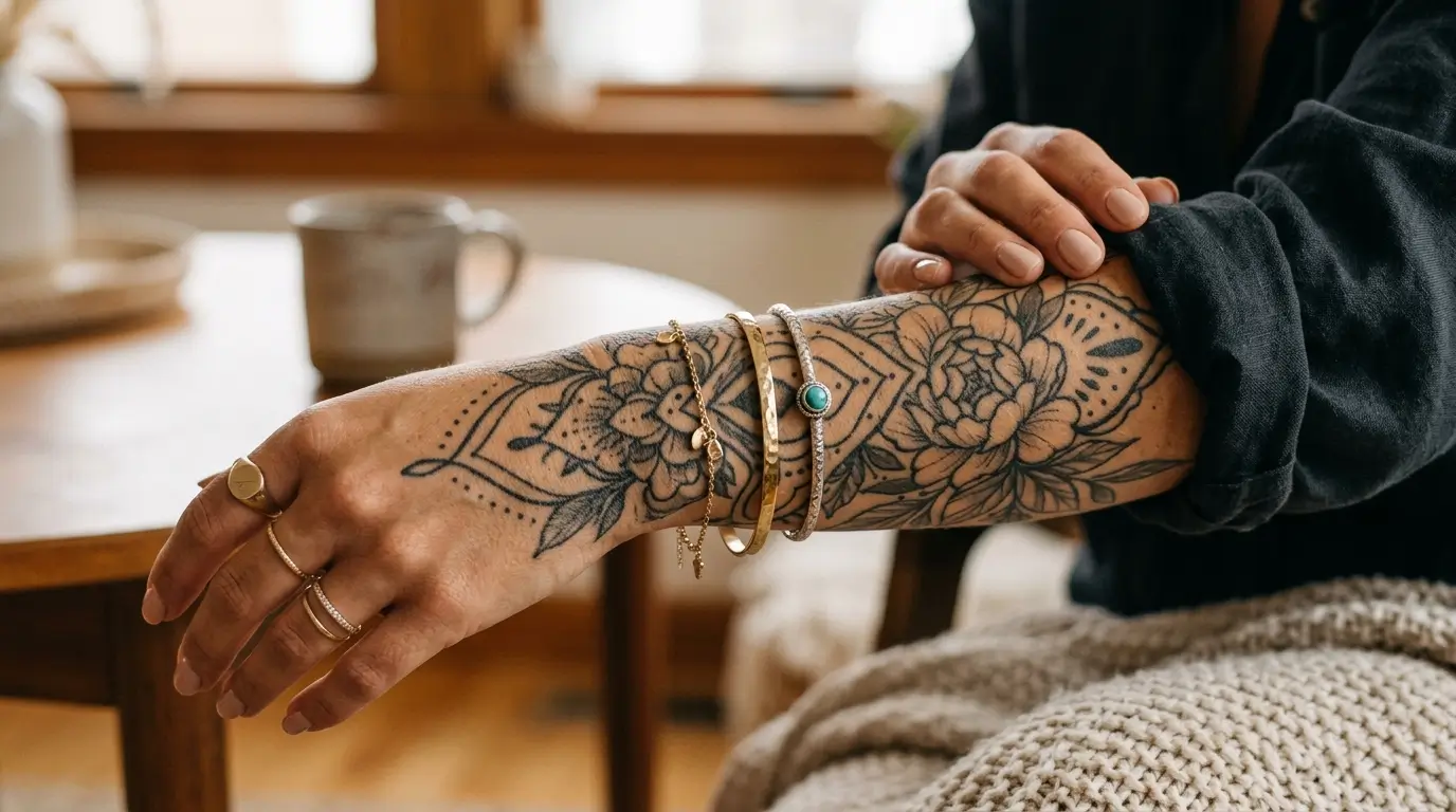 Schmuck über Tattoo tragen