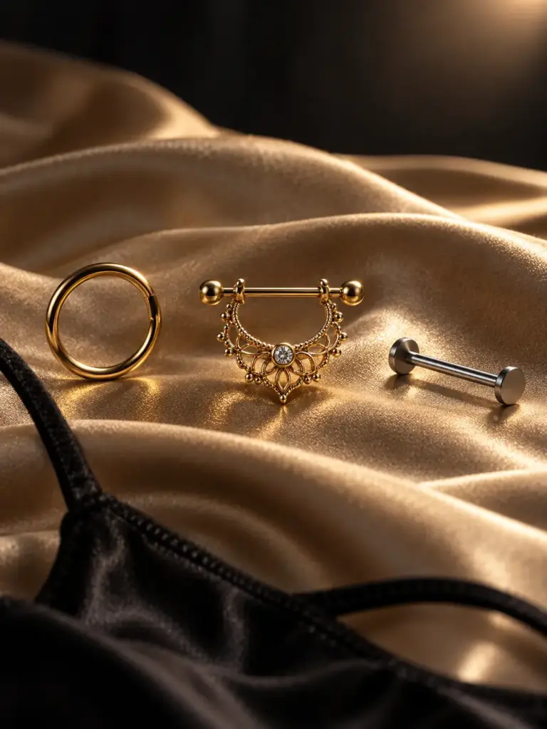 Brustwarzenpiercing wann Schmuck wechseln Ring Schild Barbell
